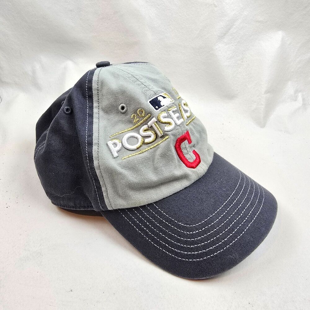 Cleveland Indians Hat Mens Blue Adjustable Strap Back 47 Brand MLB Postseason